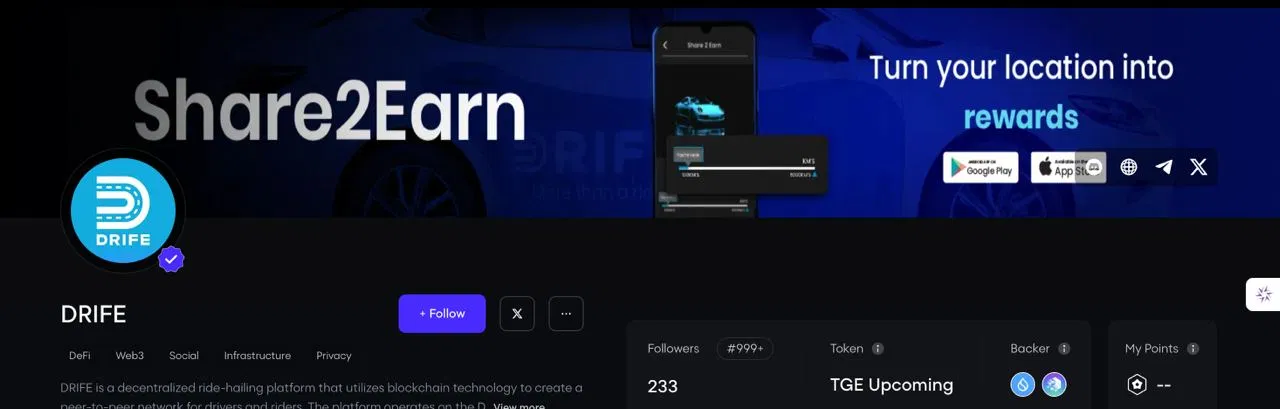 Galxe Early Stage Snapshot (233 followers, rank #999+)